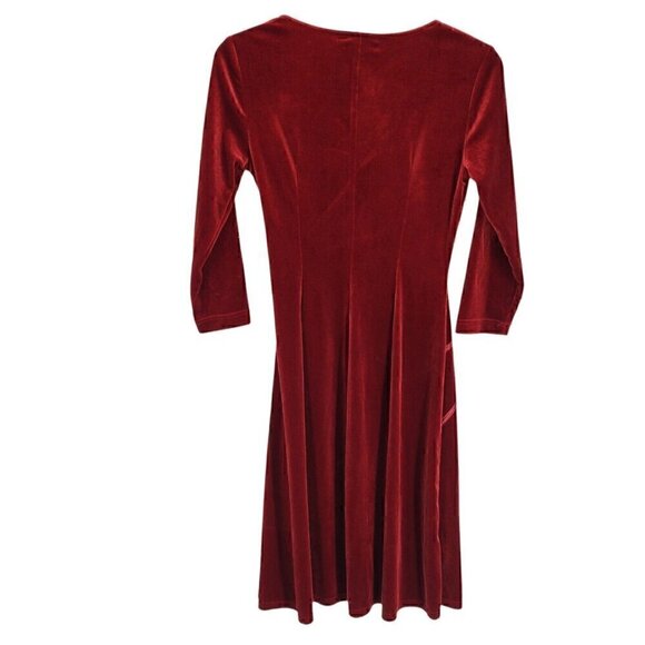 VTG Y2K Red Velvet Midi Dress 10 Vamp Witchy romantic boho glam wanderlust - Picture 4 of 4